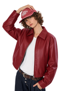 Red leather jacket