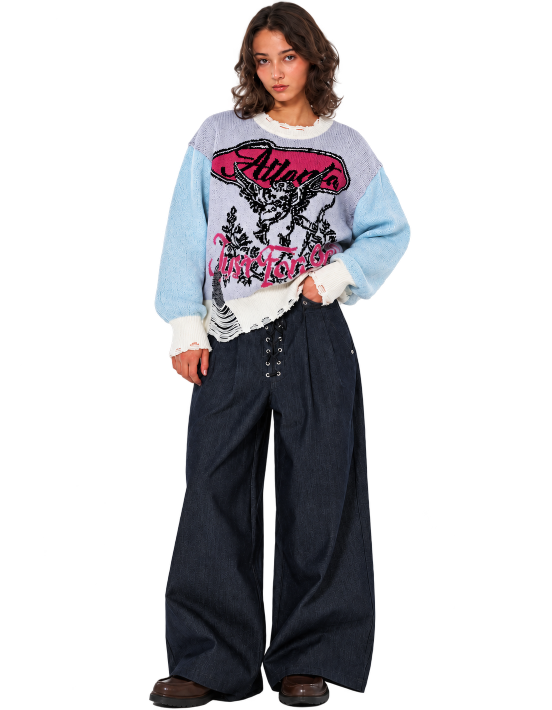 Angel Tears Distressed Knit Sweater