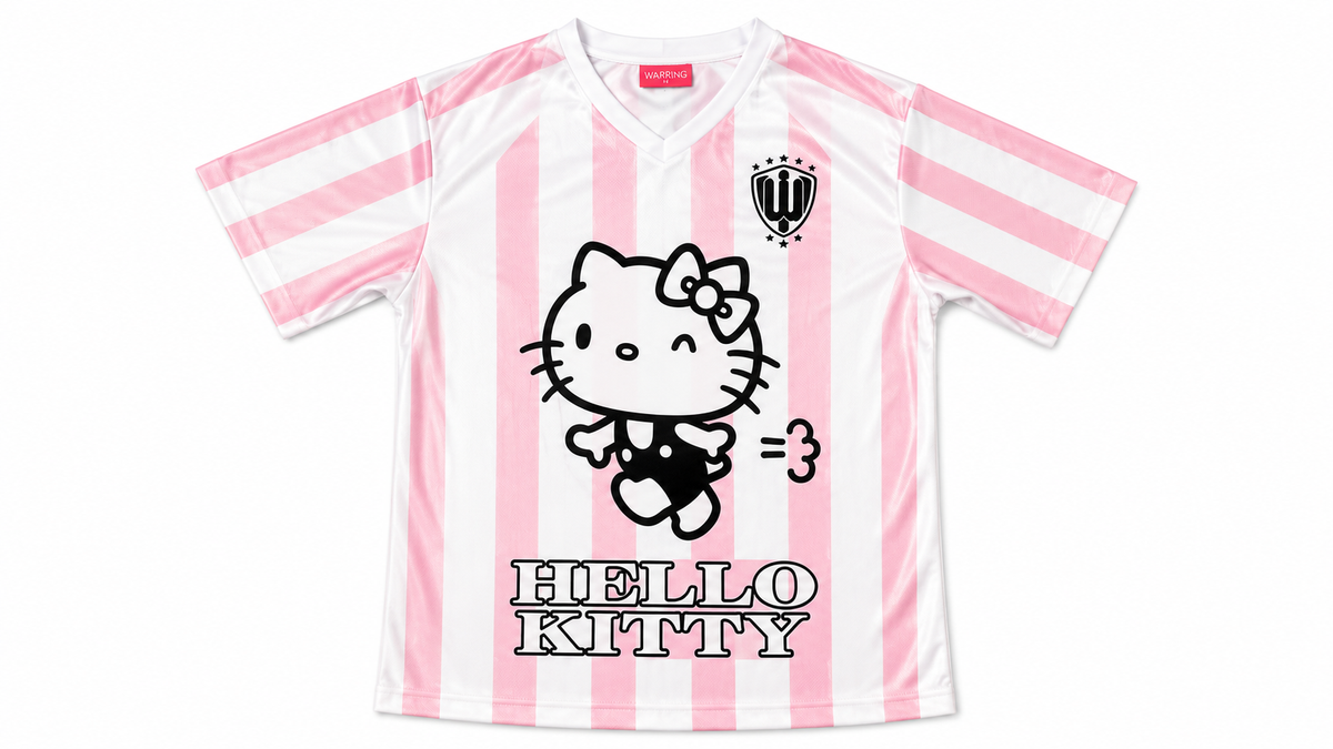 Hello Kitty Pink Stripe Football Jersey