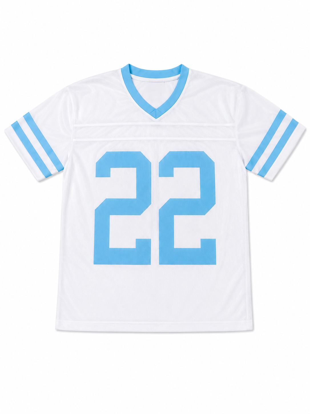 Classic 22 Football Jersey – White & Sky Blue