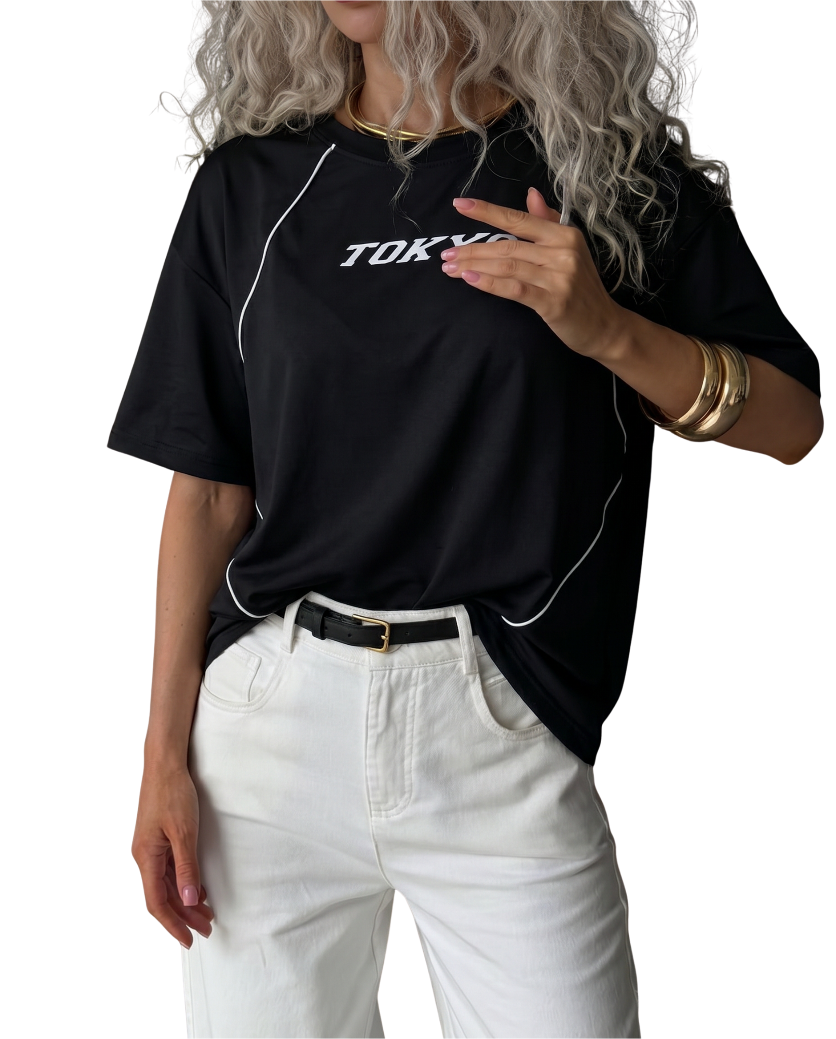 Activewear Short Sleeve Training Shirt with Tokyo Graphic