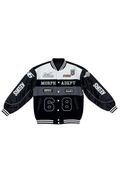 Racing Jacket UnisexBomber Jacket with Leather Sleeves