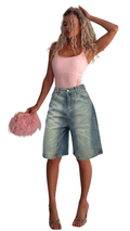 Light Wash Slouchy Jean Shorts