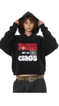 Spiderweb Graphic Oversized Crop Hoodie