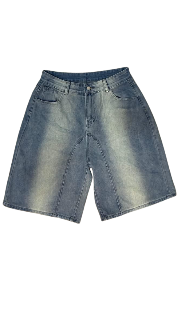 Light Wash Slouchy Jean Shorts