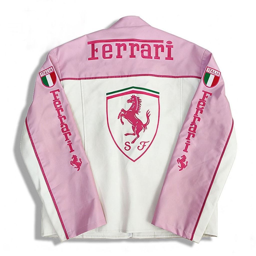 Pink Ferrari racing jacket