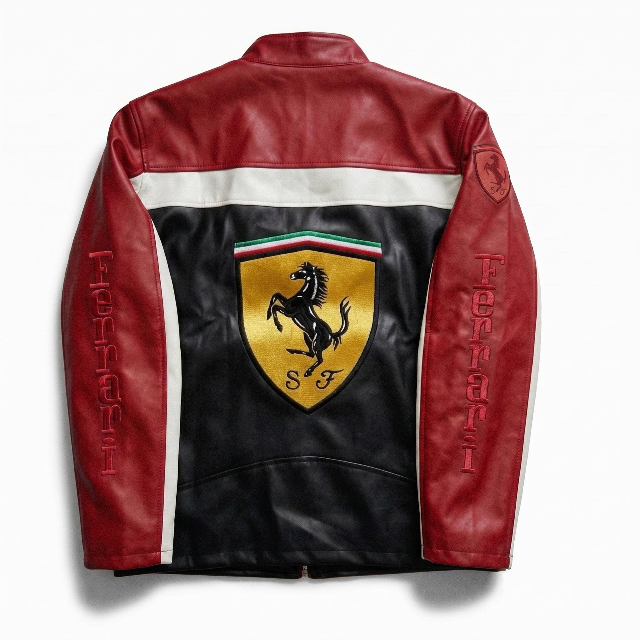 F1 leather red ferrari jacket