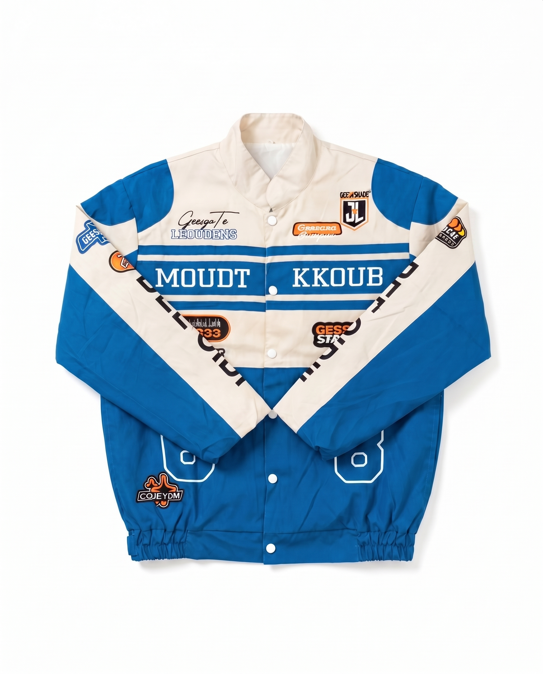 Oversized Retro black racing jacket